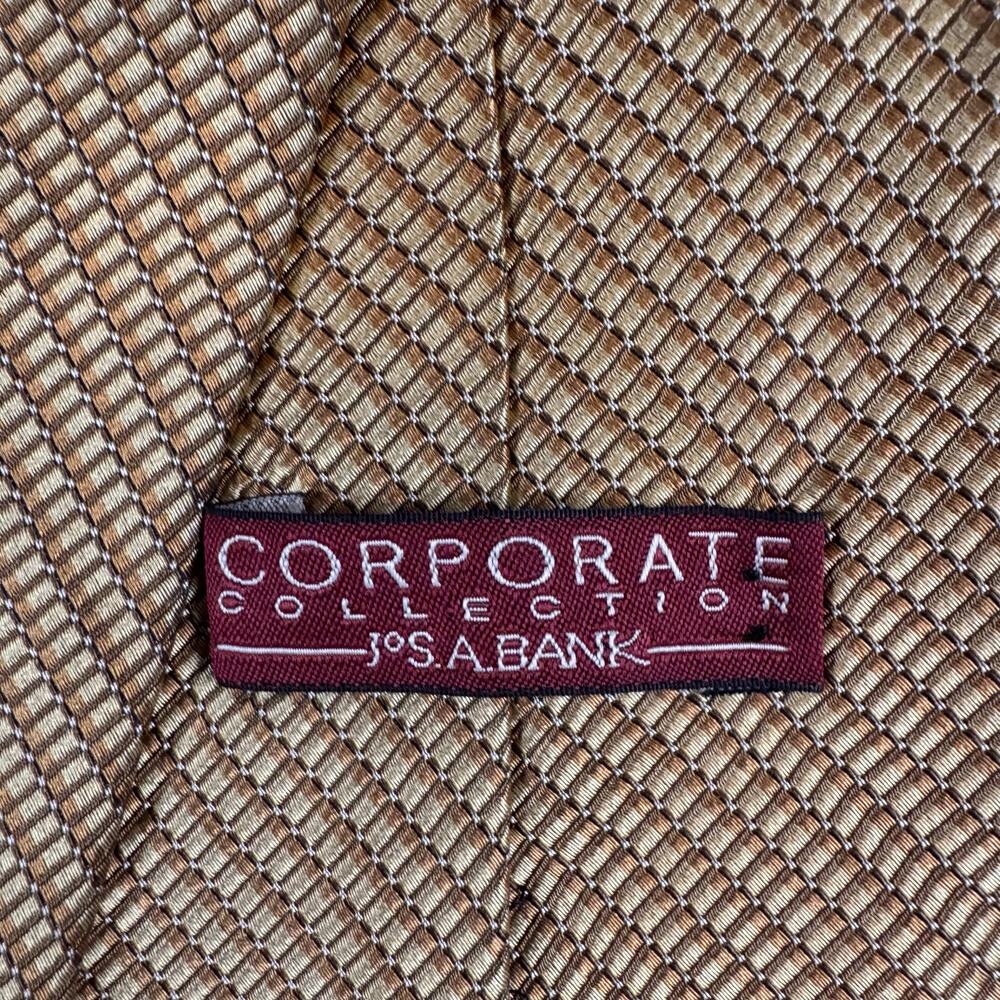 Jos. A. Bank Corporate Collection Men’s Silk Necktie Gold Geometric Made USA Tie - Picture 2 of 5